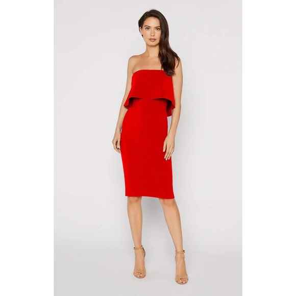 Likely Driggs Strapless Dress Scarlet Red Size 8 NWT - Picture 1 of 10